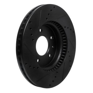 Chevrolet Equinox Brake Rotor (1) - Front Right - R1 Concepts - Drilled & Slotted - Black - `07-`15